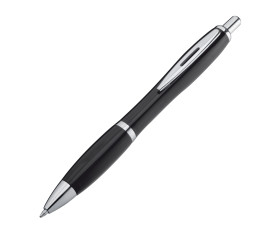 Plastic ball pen with metal clip