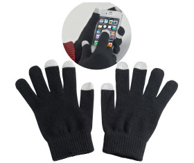 Acrylic gloves with touch tops on two fingers