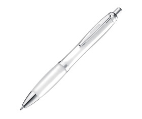 Transparent ball pen with rubber grip